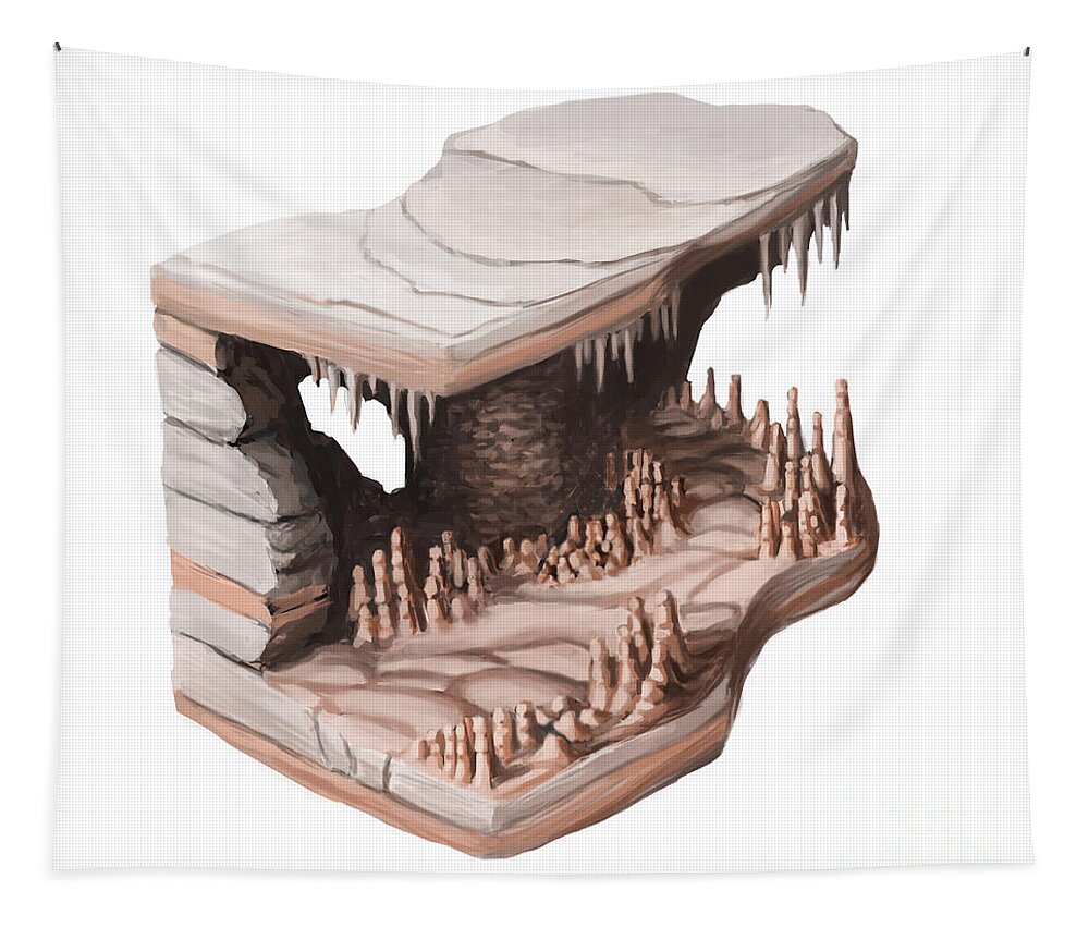 Artwork Tapestry featuring the photograph Stalactites & Stalagmites #1 by Spencer Sutton