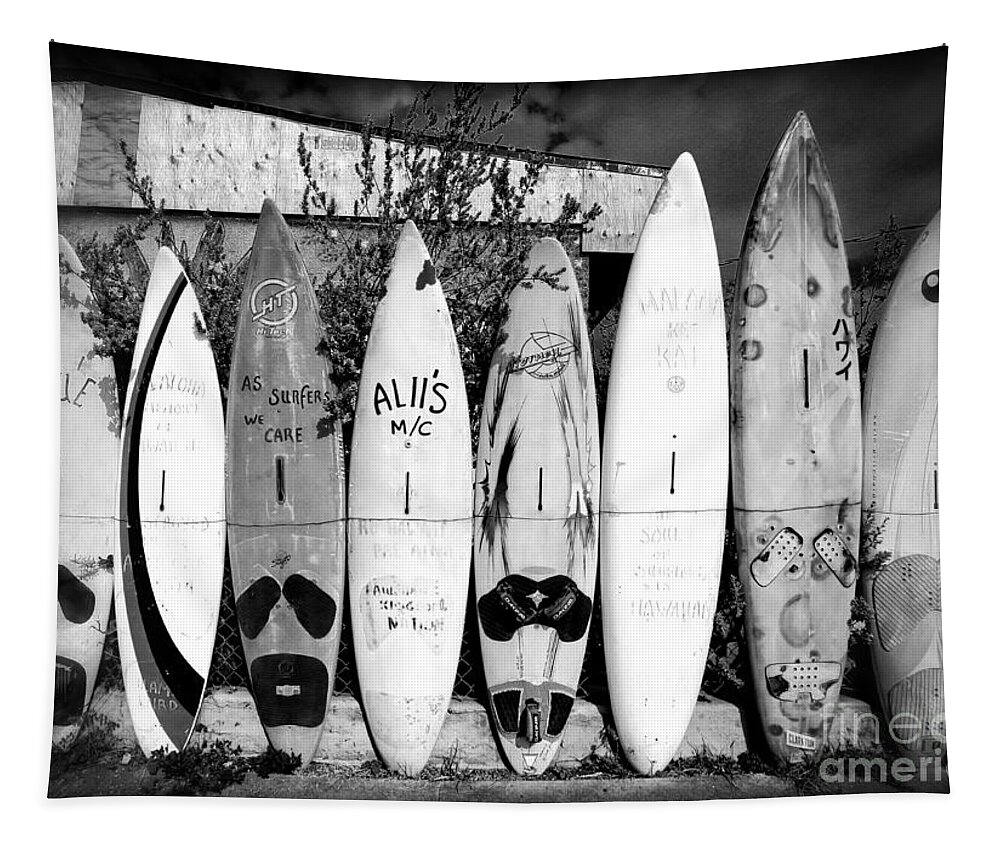 Surf Tapestry featuring the photograph Surf Board Fence Maui Hawaii #3 by Edward Fielding