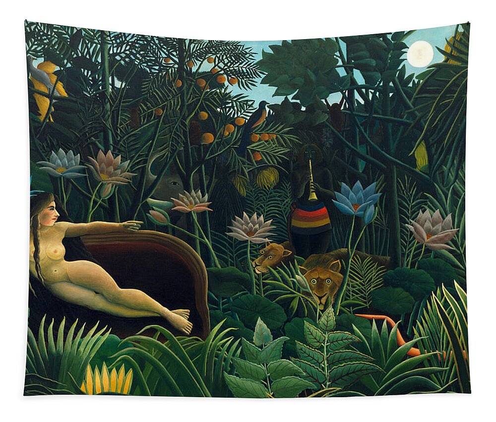 Henri Rousseau Tapestry featuring the painting The Dream #1 by Henri Rousseau