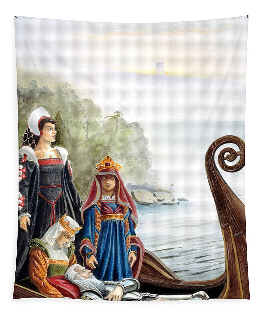 Avalon Tapestry featuring the painting The Isle of Avalon by Melissa A Benson