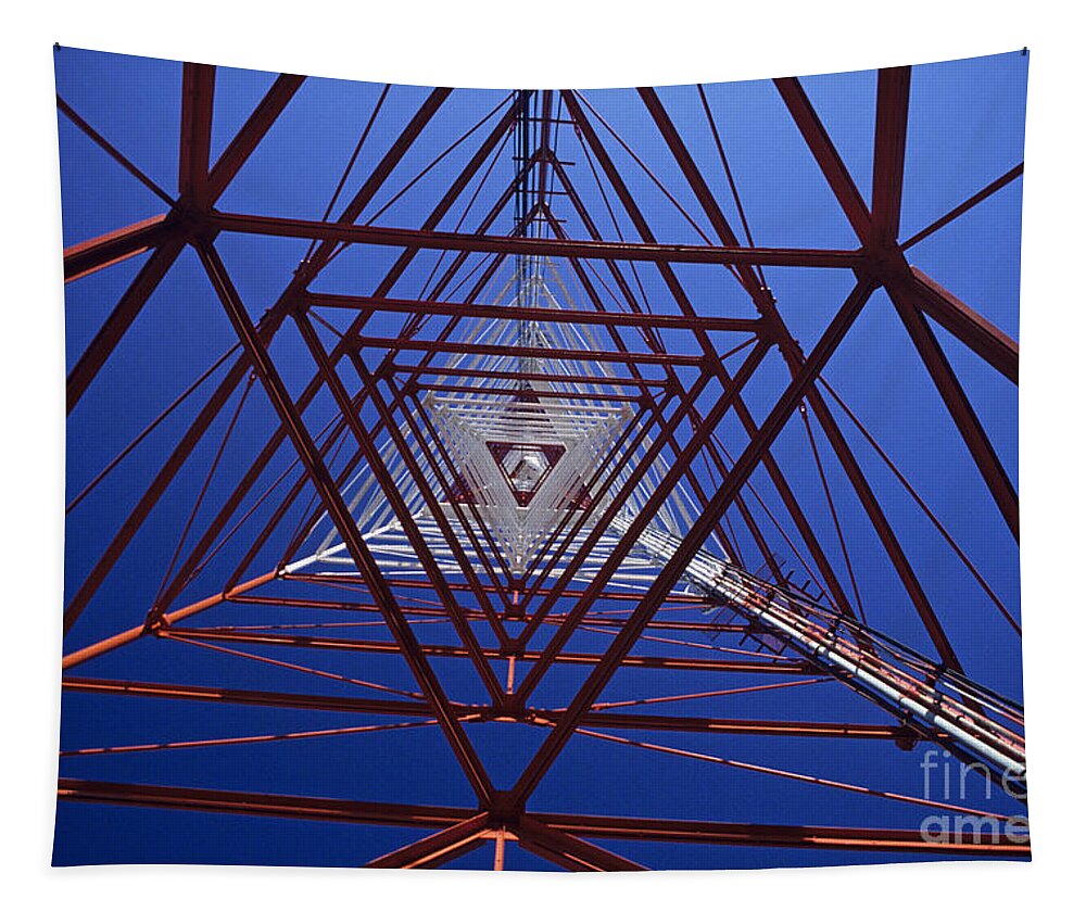 Television Tower Tapestry featuring the photograph TV Tower Abstract #2 by Jim Corwin