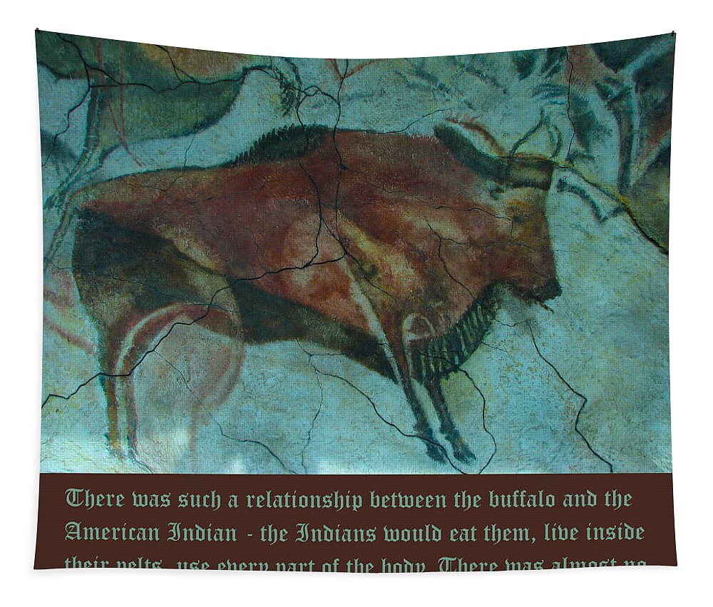 Val Kilmer On The Bison Tapestry featuring the digital art Val Kilmer On The Bison by Unknown