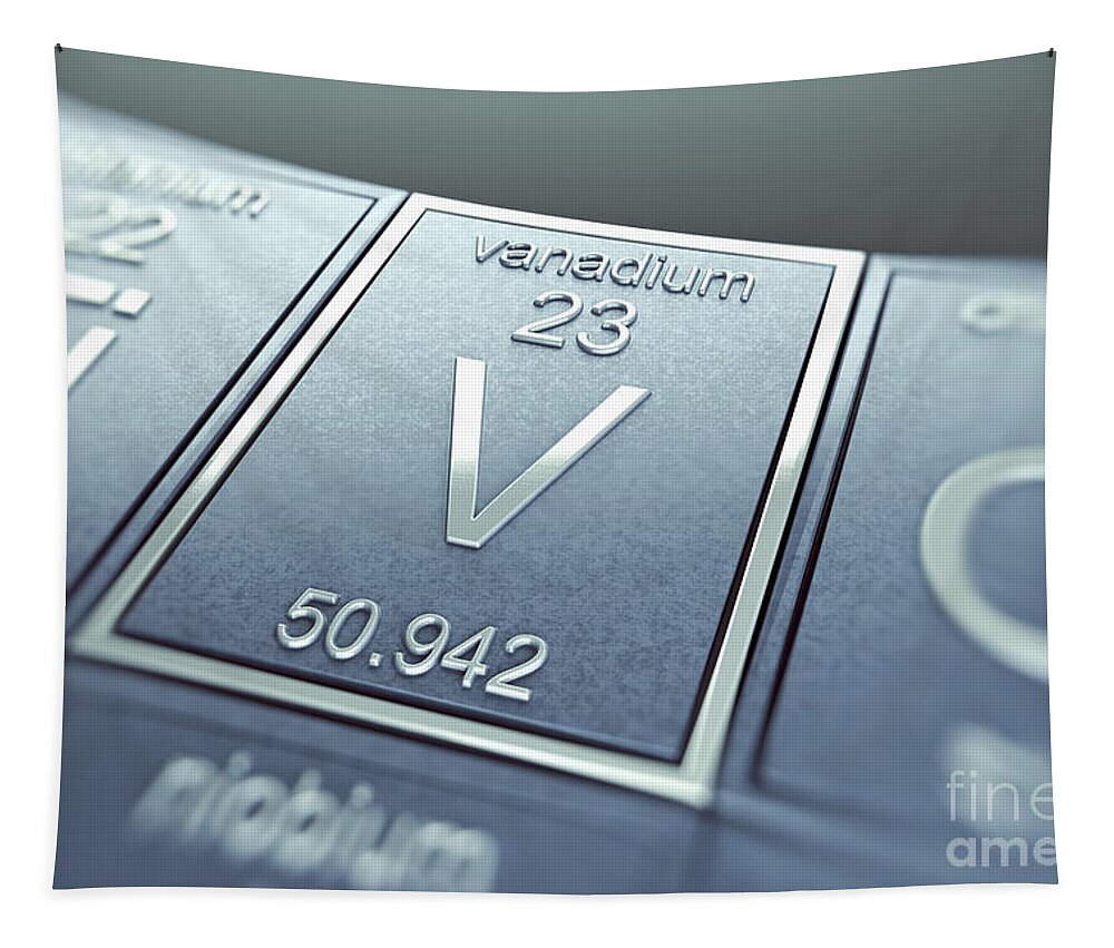 Atomic Number Tapestry featuring the photograph Vanadium Chemical Element #1 by Science Picture Co