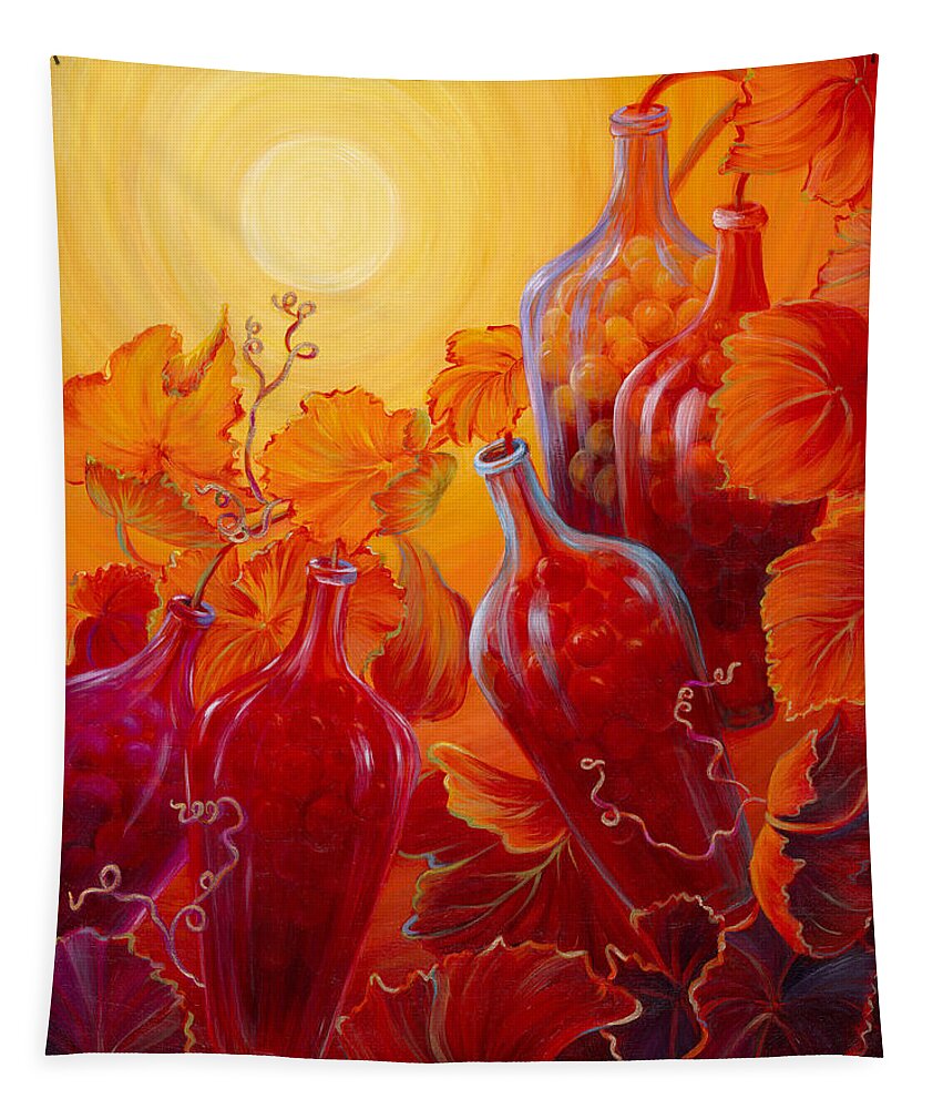 Wine On The Vine Tapestry featuring the painting Wine on the Vine II by Sandi Whetzel