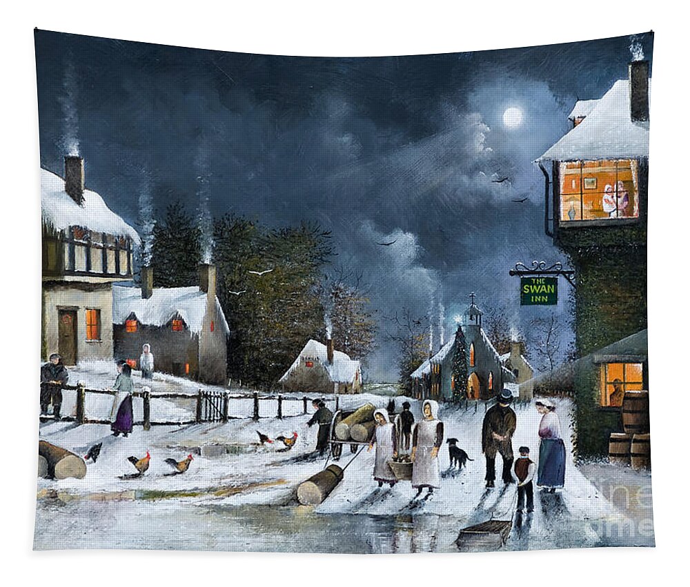 England Tapestry featuring the painting Winter Solstice - England by Ken Wood