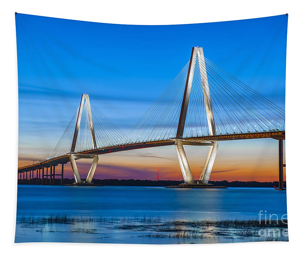 Bridge Tapestry featuring the photograph Charleston Arthur Ravenel Bridge by Dale Powell