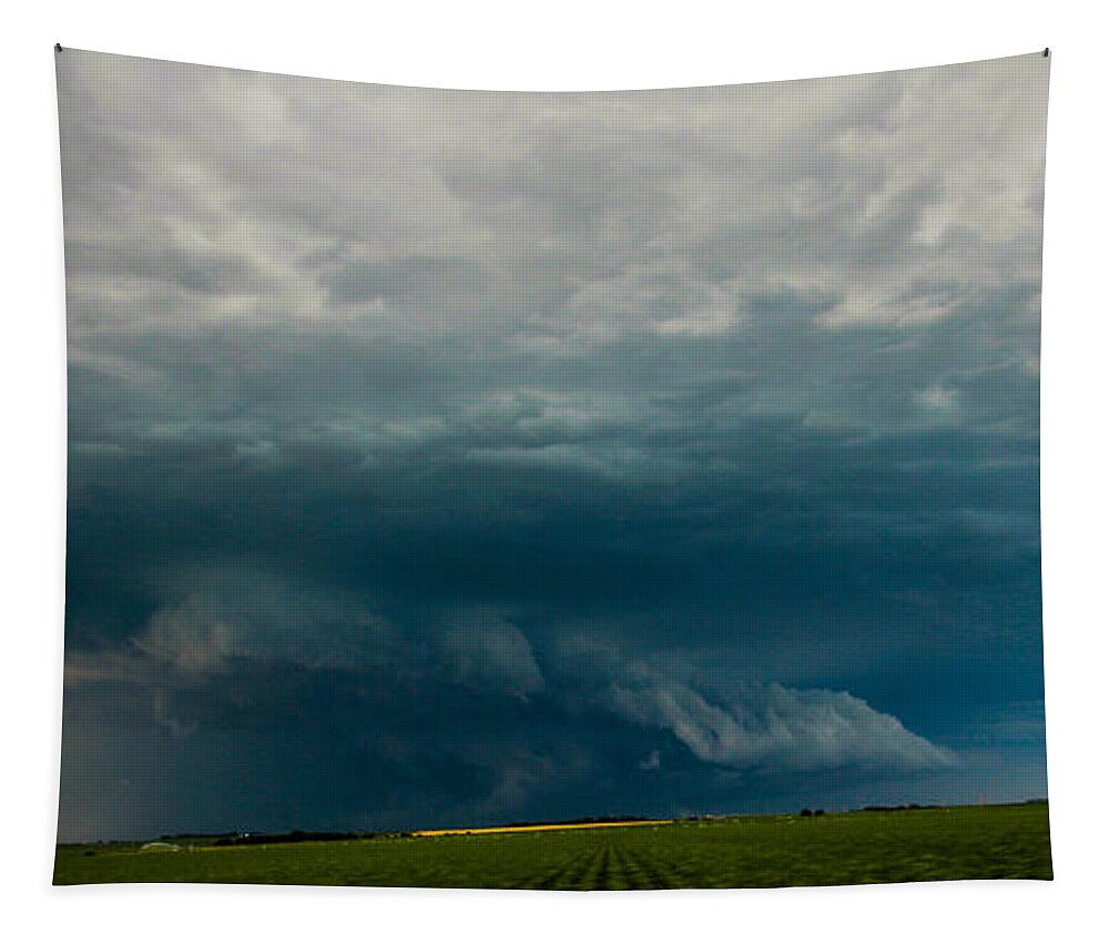 South Central Nebraska Tapestry featuring the photograph Industrial Light and Nebraska Thunderstorm Magic #17 by NebraskaSC