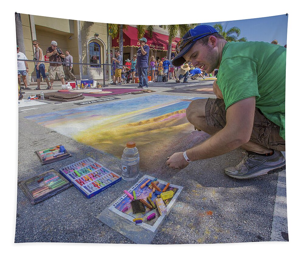 Florida Tapestry featuring the photograph Lake Worth Street Painting Festival #13 by Debra and Dave Vanderlaan