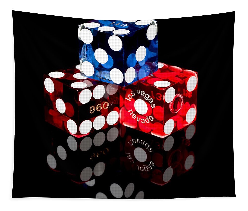 Dice Tapestry featuring the photograph Colorful Dice by Raul Rodriguez