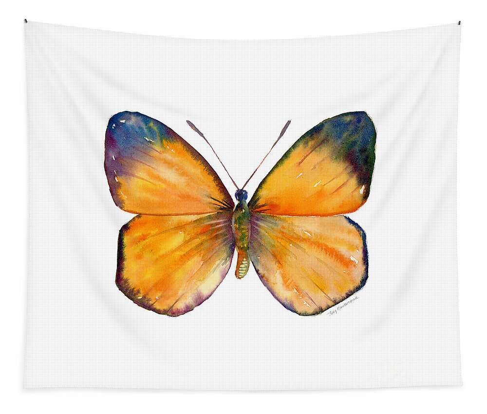 Delias Tapestry featuring the painting 19 Delias Aruna Butterfly by Amy Kirkpatrick