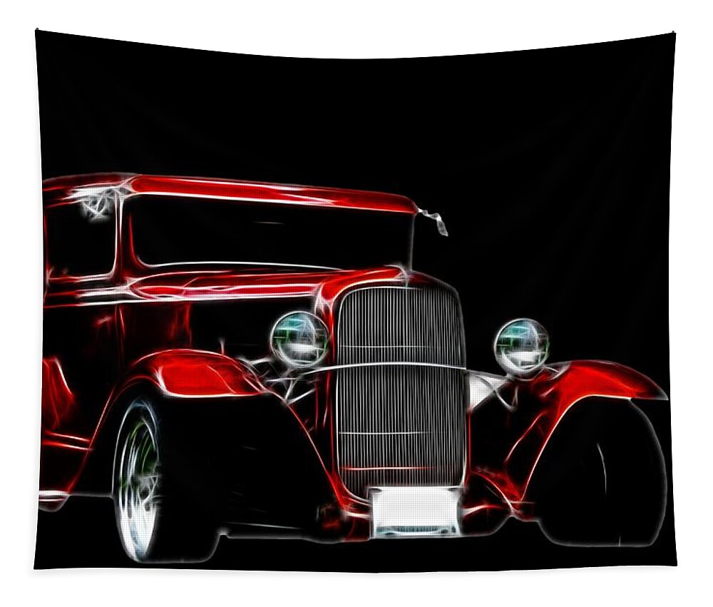 Automobile Tapestry featuring the digital art 1931 Ford Panel Truck 2 by Davandra Cribbie