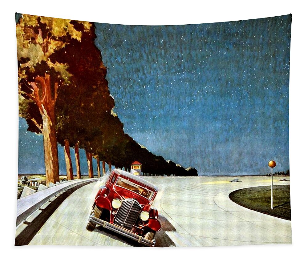 1926 Tapestry featuring the digital art 1932 - Packard Twin Six Automobile Print - Color by John Madison