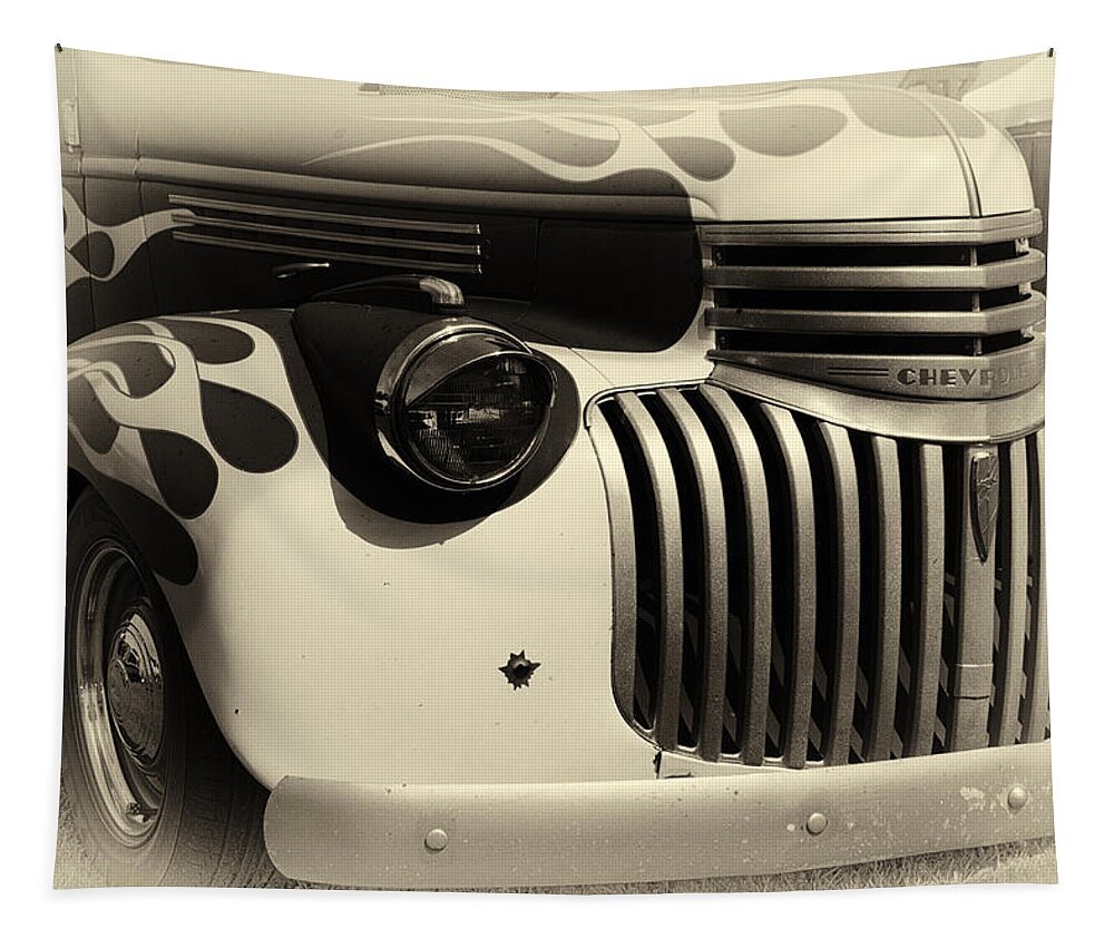 Hot Rod Tapestry featuring the photograph 1946 Chevy Pick up by Ron Roberts