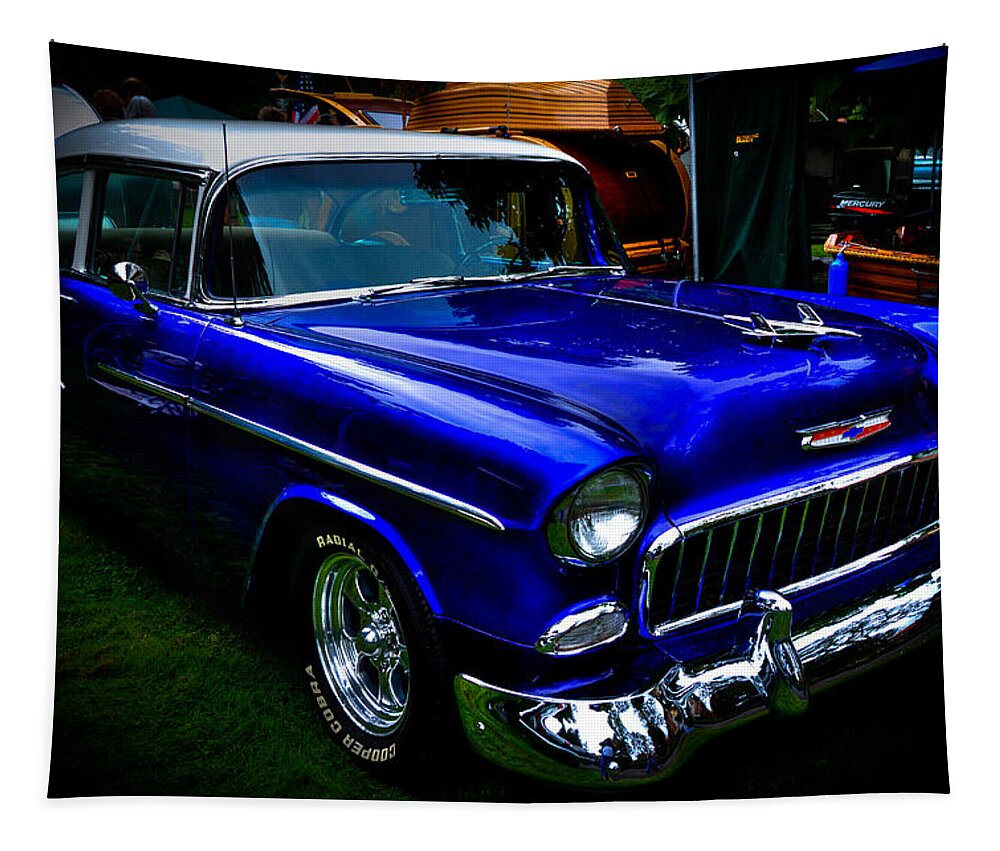 55 Tapestry featuring the photograph 1955 Chevy Bel Air by David Patterson