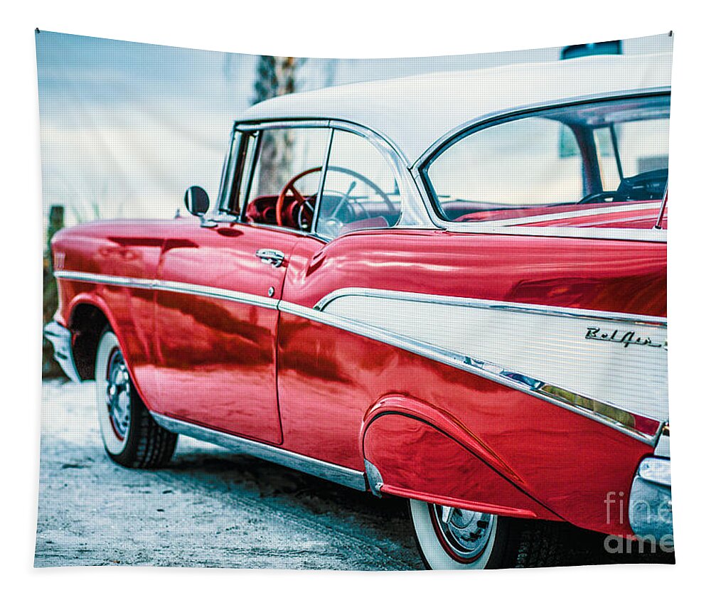 1957 Tapestry featuring the photograph 1957 Chevy Bel Air by Edward Fielding