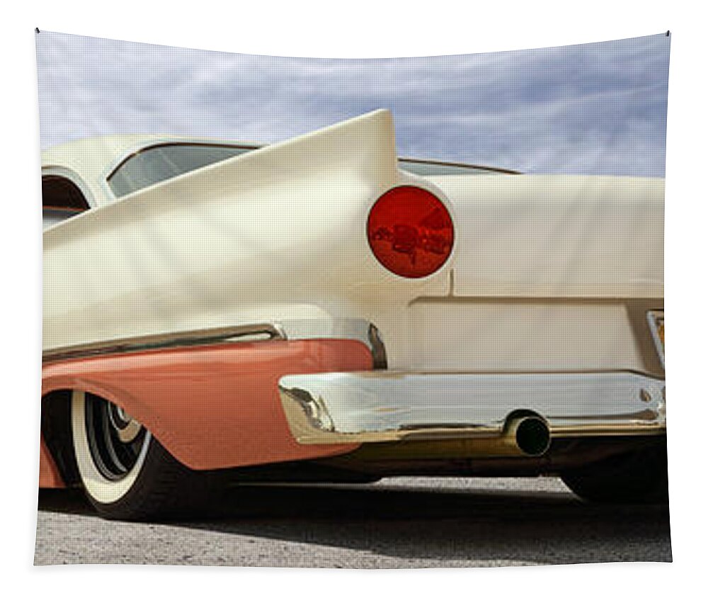 1957 Ford Tapestry featuring the photograph 1957 Ford Fairlane Lowrider by Mike McGlothlen