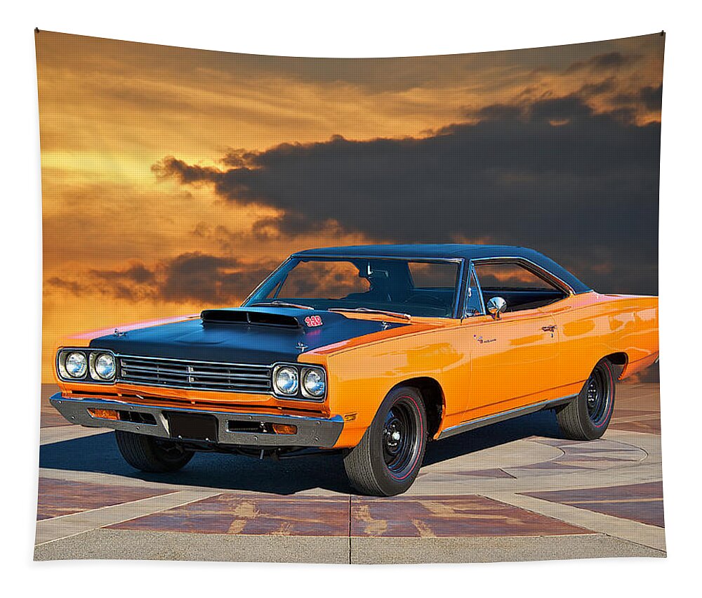 Alloy Tapestry featuring the photograph 1969 Plymouth 440 6BL Roadrunner by Dave Koontz