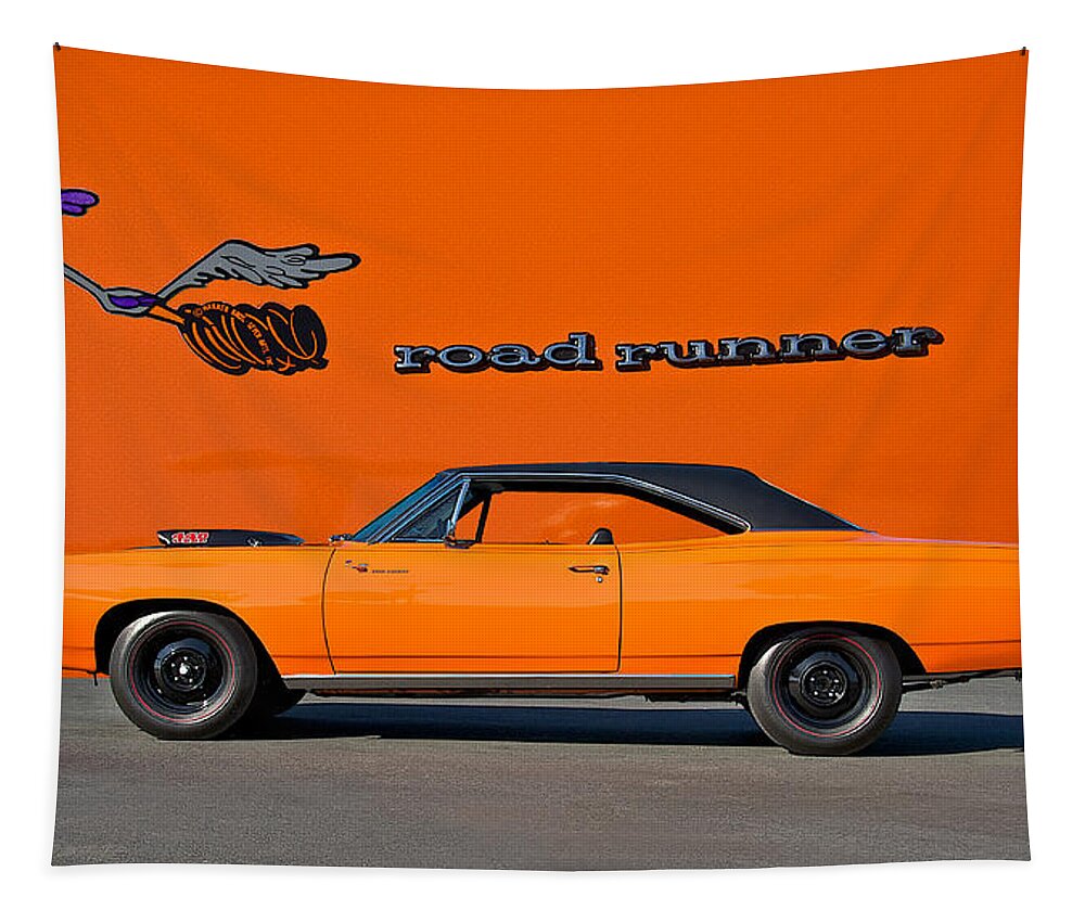 Alloy Tapestry featuring the photograph 1969 Plymouth Road Runner by Dave Koontz