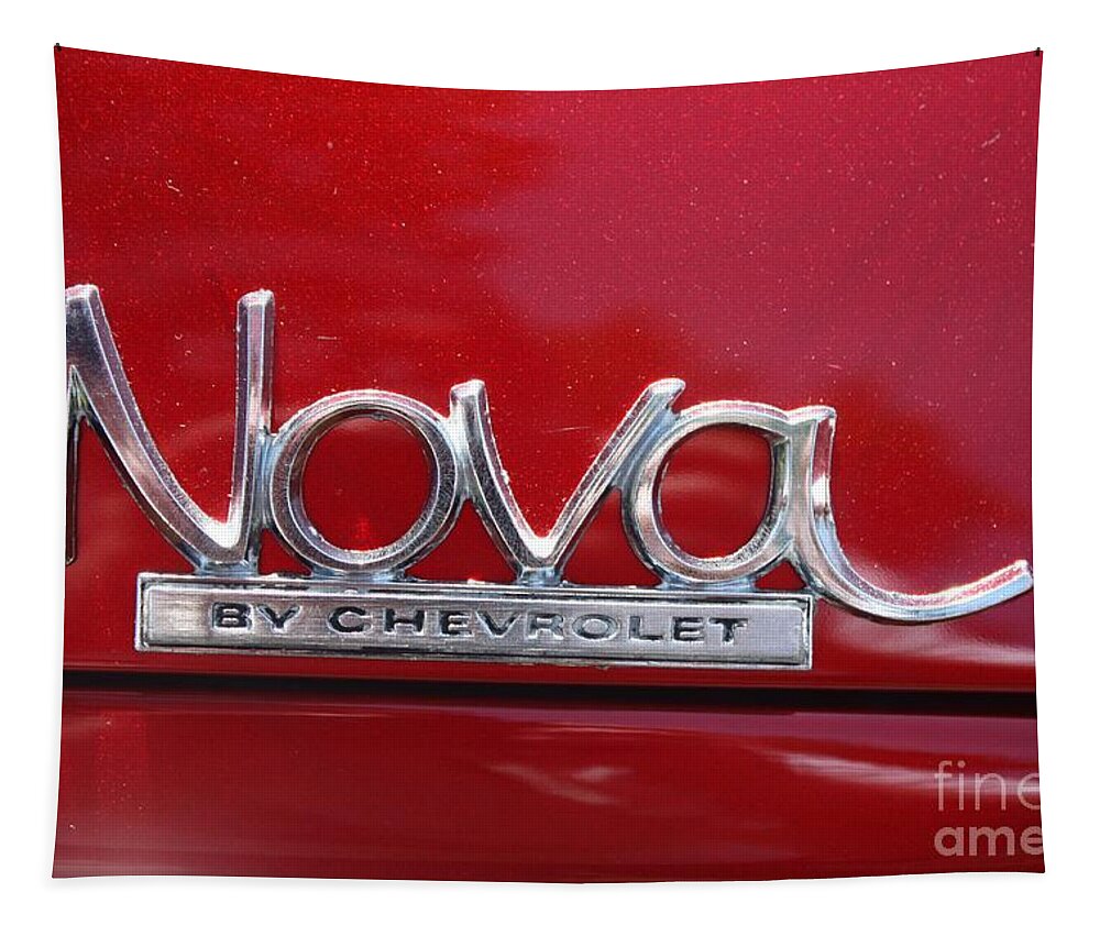 1970 Chevy Nova Logo Tapestry featuring the photograph 1970 Chevy Nova Logo by John Telfer