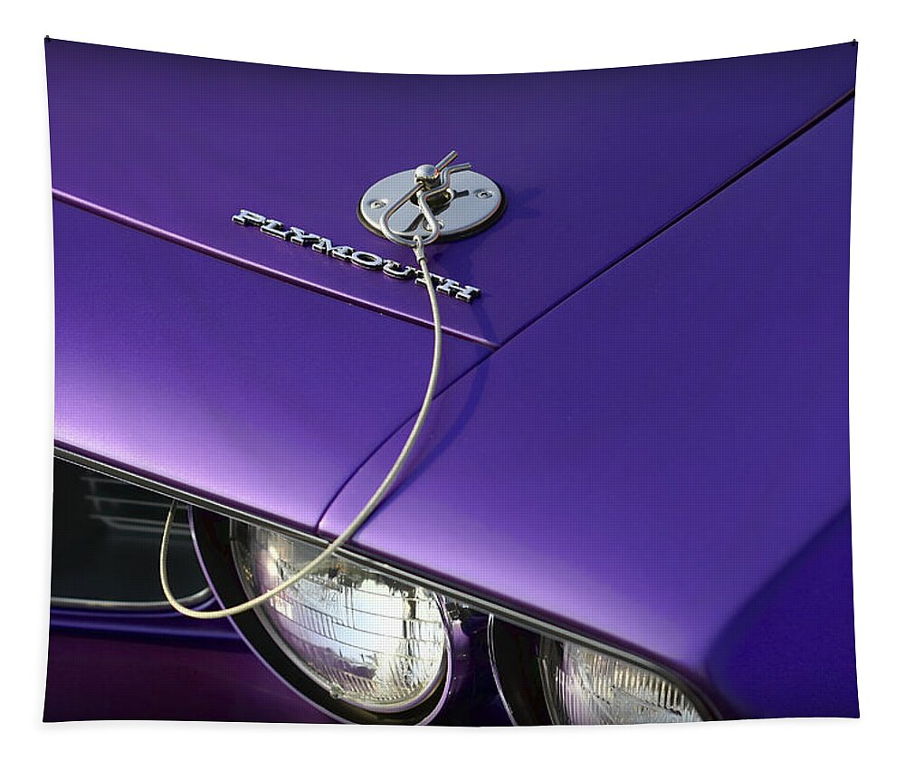1971 Tapestry featuring the photograph 1971 Plum Crazy Purple Plymouth 'Cuda 440 by Gordon Dean II