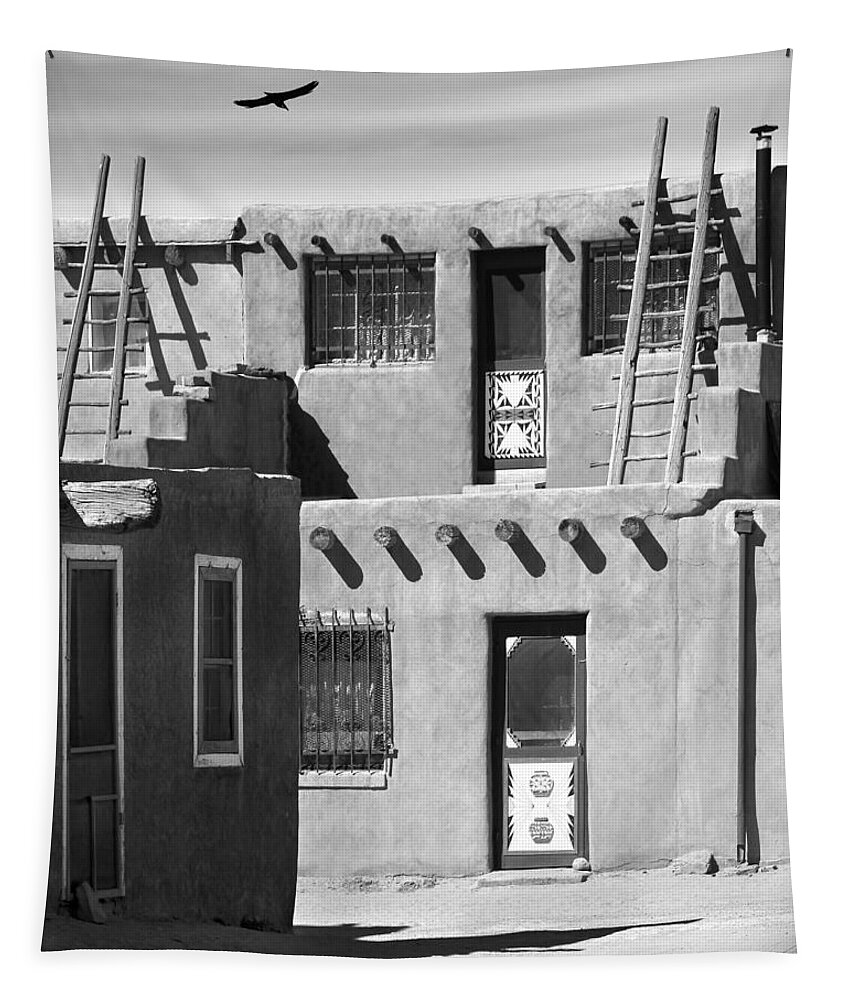 Acoma Pueblo Tapestry featuring the photograph Acoma Pueblo Adobe Homes by Mike McGlothlen