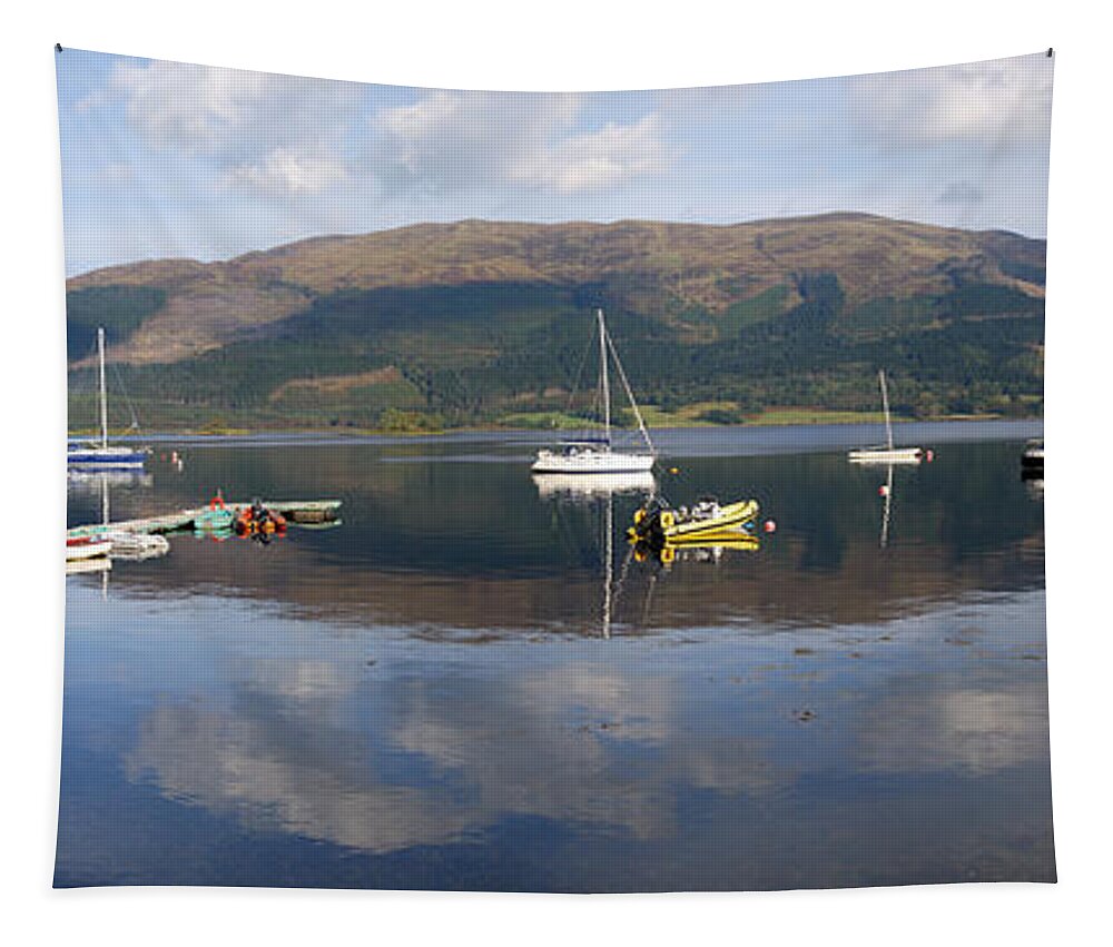 Panorama Tapestry featuring the photograph Along Loch Leven 3 by Wendy Wilton