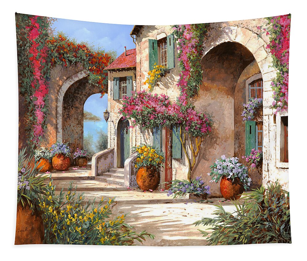 Arches Tapestry featuring the painting Archi E Fiori by Guido Borelli