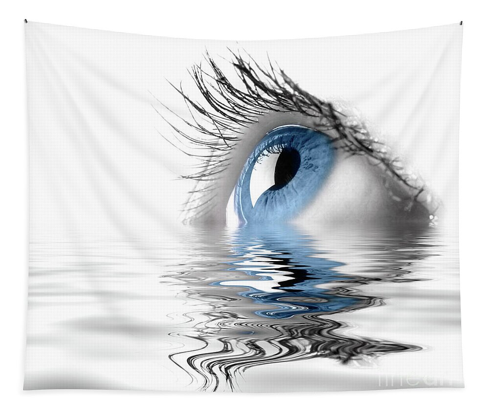 Eye Tapestry featuring the photograph Blue Eye #2 by Maxim Images Exquisite Prints