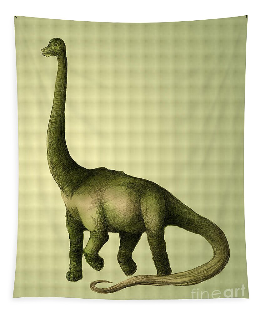 Animal Tapestry featuring the photograph Brachiosaurus #2 by Spencer Sutton