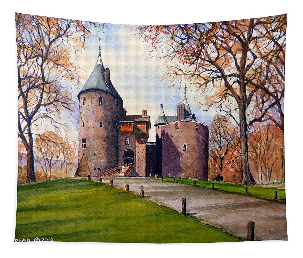 Castell Coch Tapestry featuring the painting Castell Coch #2 by Andrew Read
