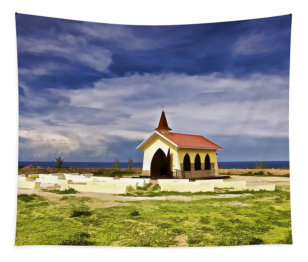 Alto Vista Tapestry featuring the photograph Chapel by the Sea #2 by David Letts
