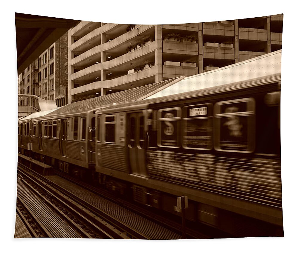 Chicago Cta Tapestry featuring the photograph Chicago CTA by Miguel Winterpacht