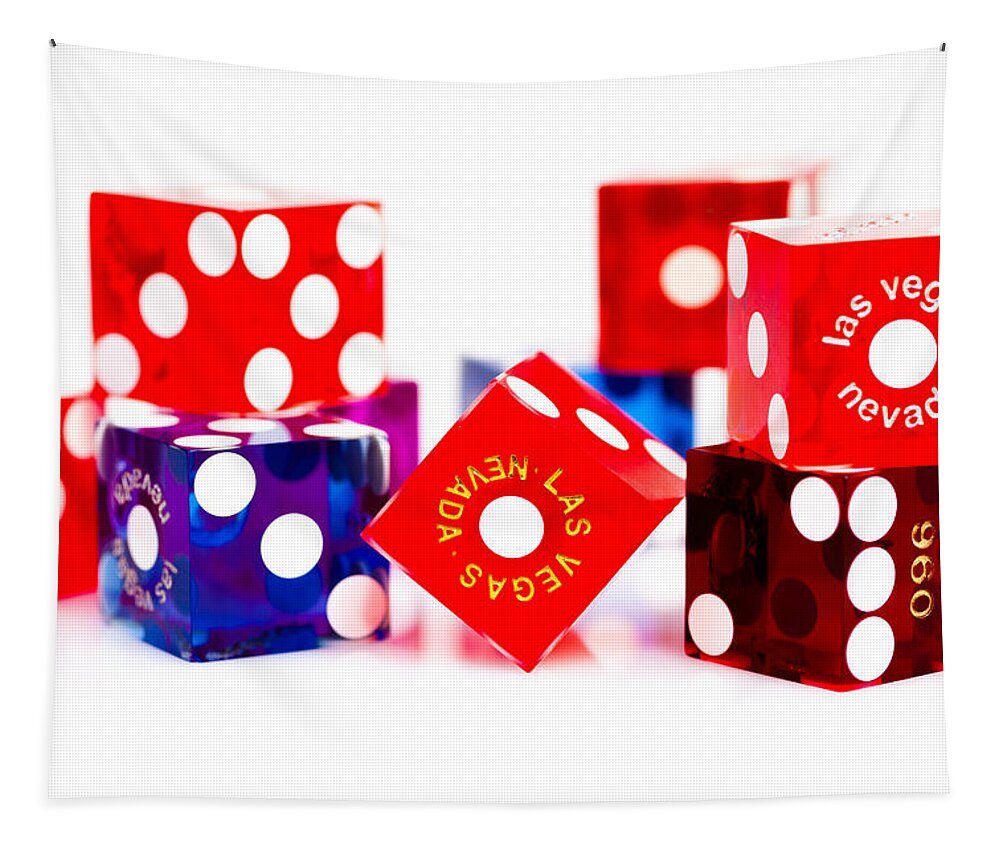 Las Vegas Tapestry featuring the photograph Colorful Dice #2 by Raul Rodriguez