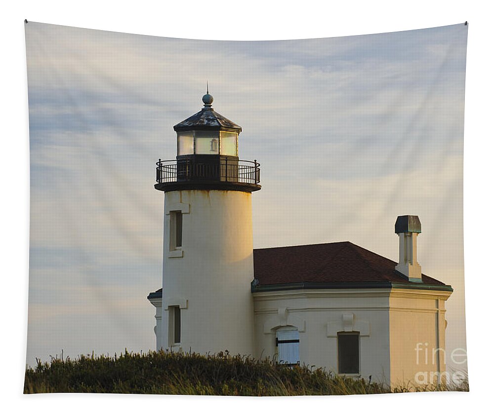Bandon Tapestry featuring the photograph Coquille River Lighthouse by John Shaw