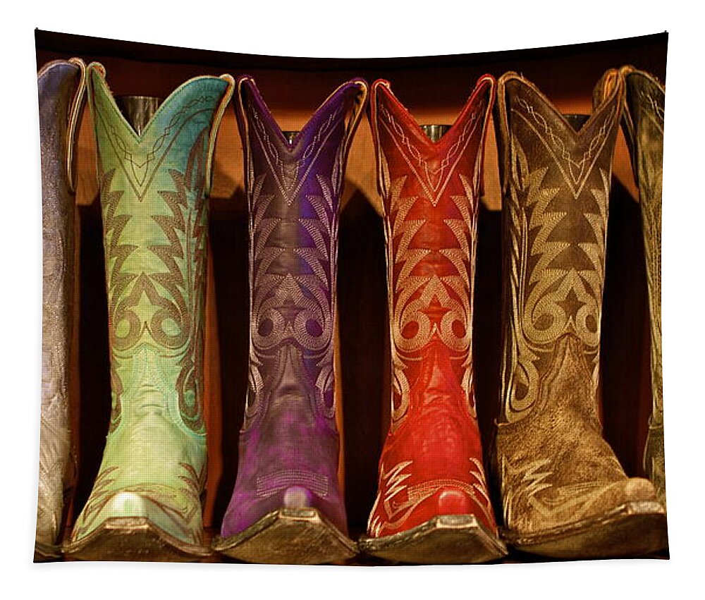 Cowboy Boots Tapestry featuring the photograph Cowboy Boots #3 by John Babis