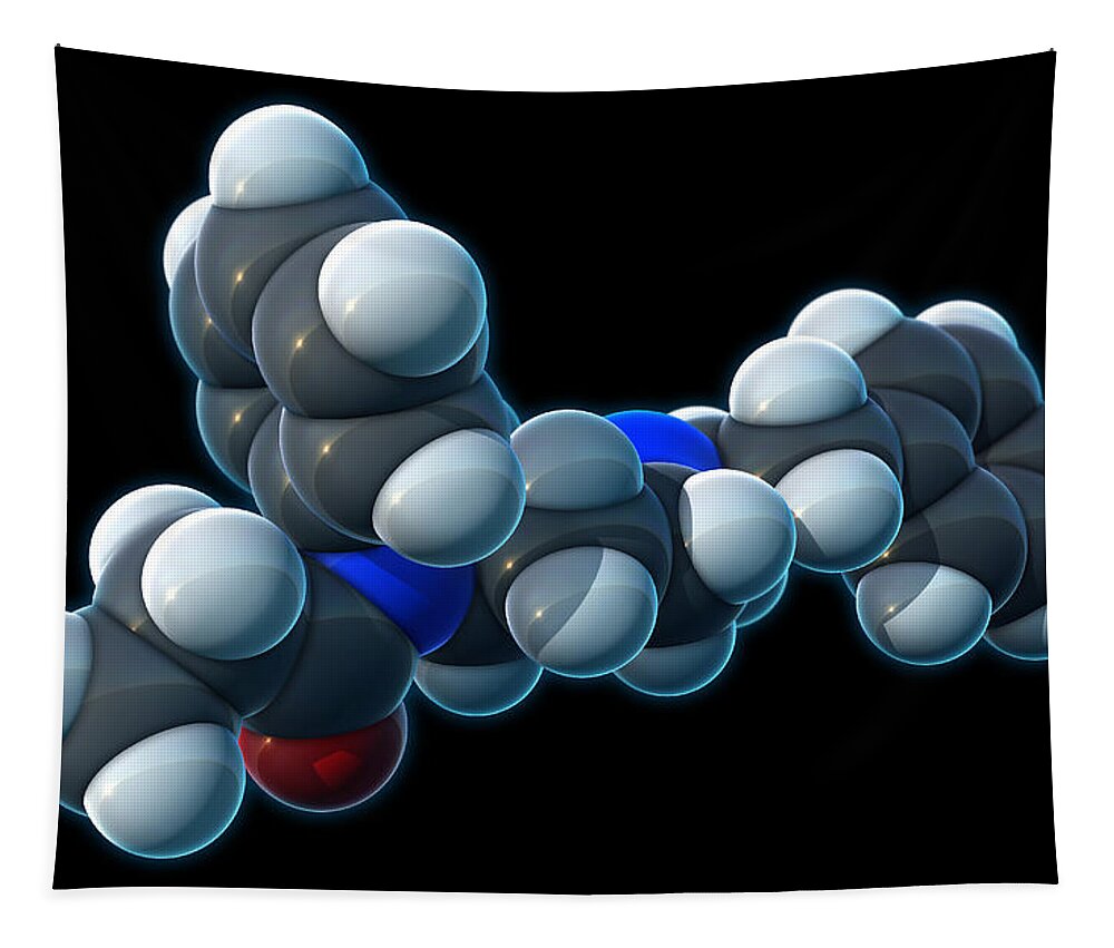 Fentanil Tapestry featuring the photograph Fentanyl, Molecular Model #2 by Evan Oto