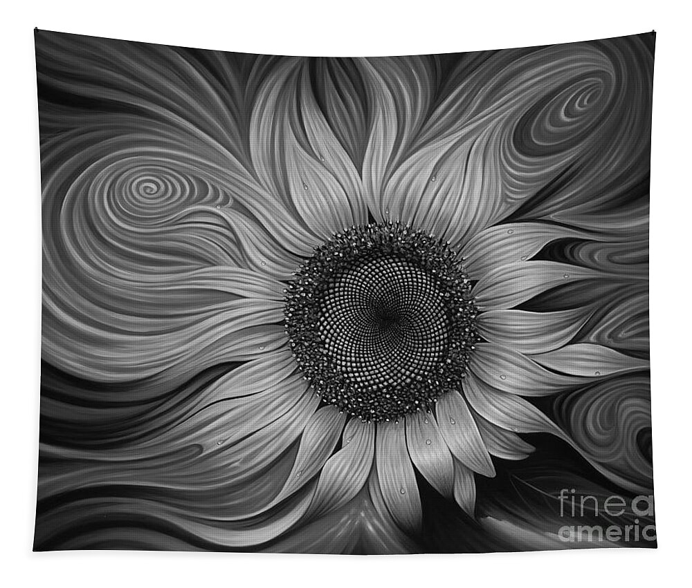 Sunflower Tapestry featuring the painting Girasol Dinamico by Ricardo Chavez-Mendez