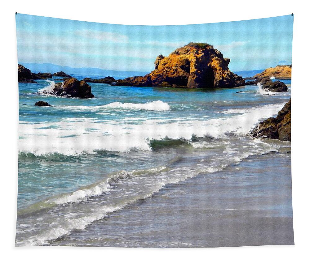 Seashore Tapestry featuring the photograph Incoming Tide #3 by Frank Wilson