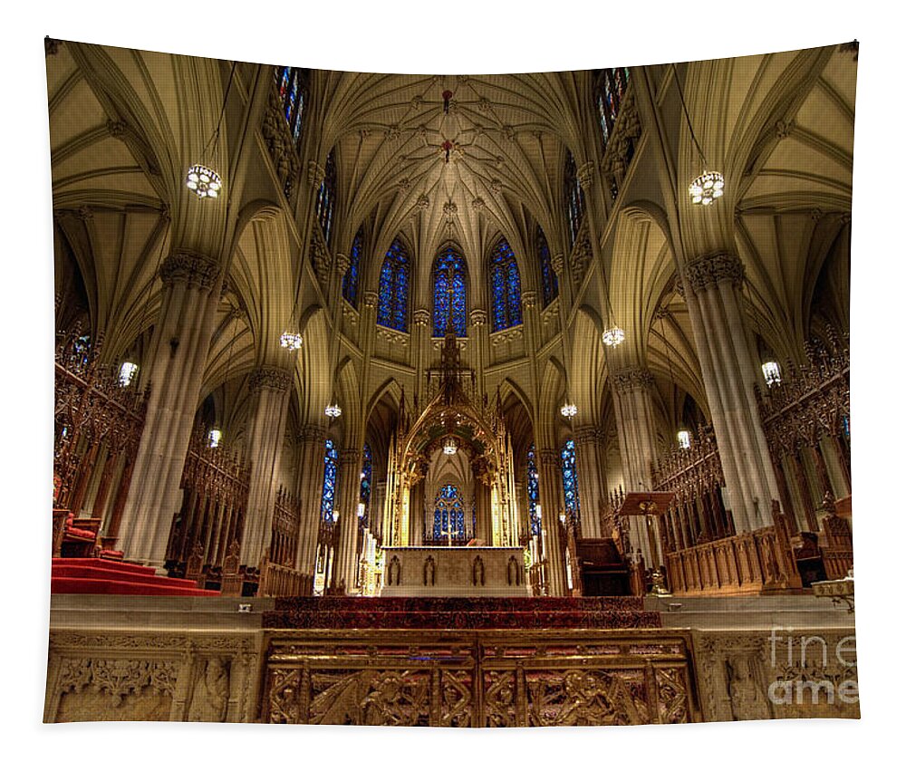 Altar Tapestry featuring the photograph Inside St Patricks Cathedral New York City #2 by Amy Cicconi