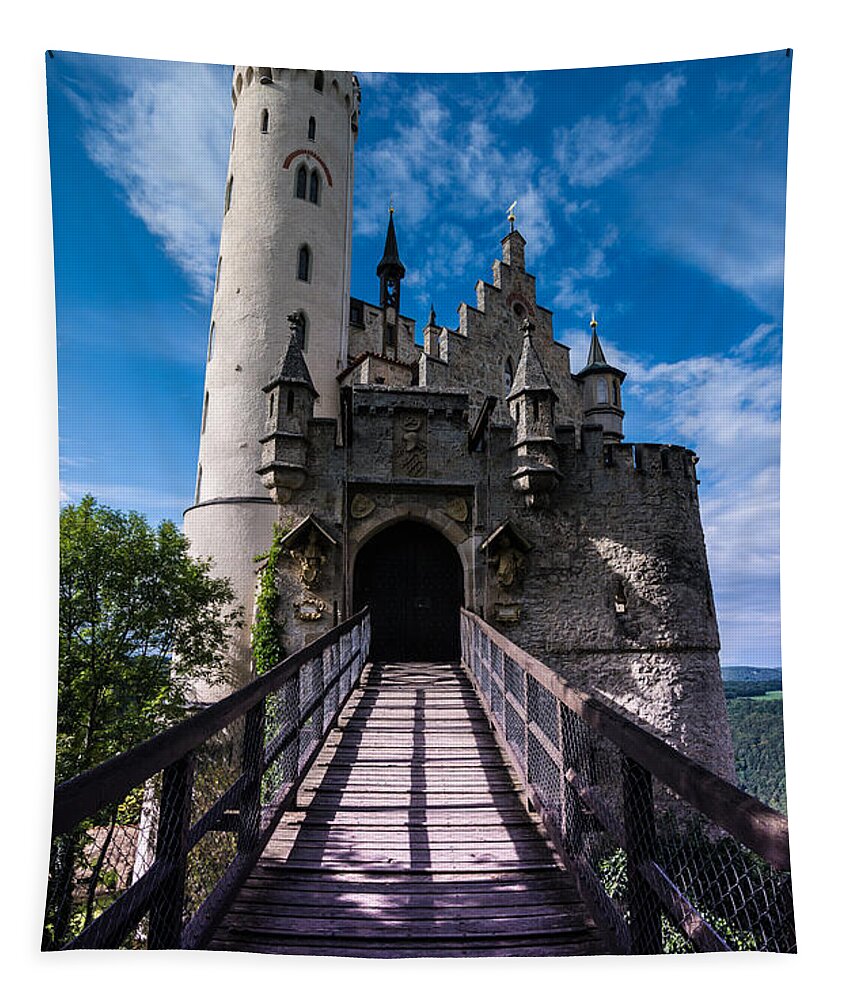 Lichtenstein Castle Tapestry featuring the photograph Lichtenstein Castle - Baden-Wurttemberg - Germany #2 by Gary Whitton