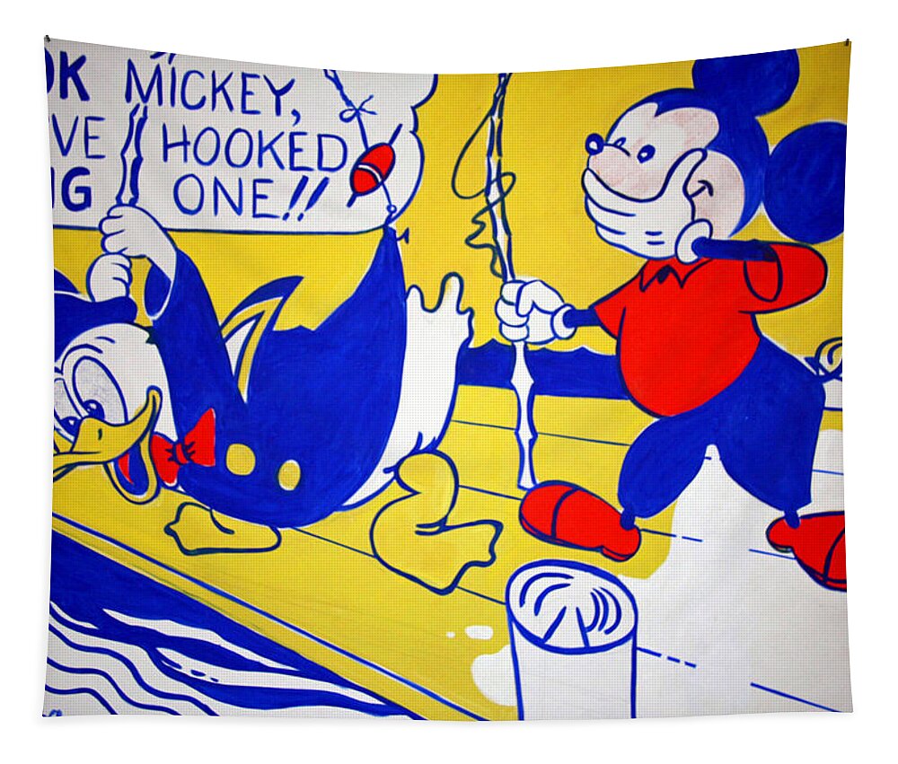 Donald Tapestry featuring the photograph Lichtenstein's Look Mickey by Cora Wandel