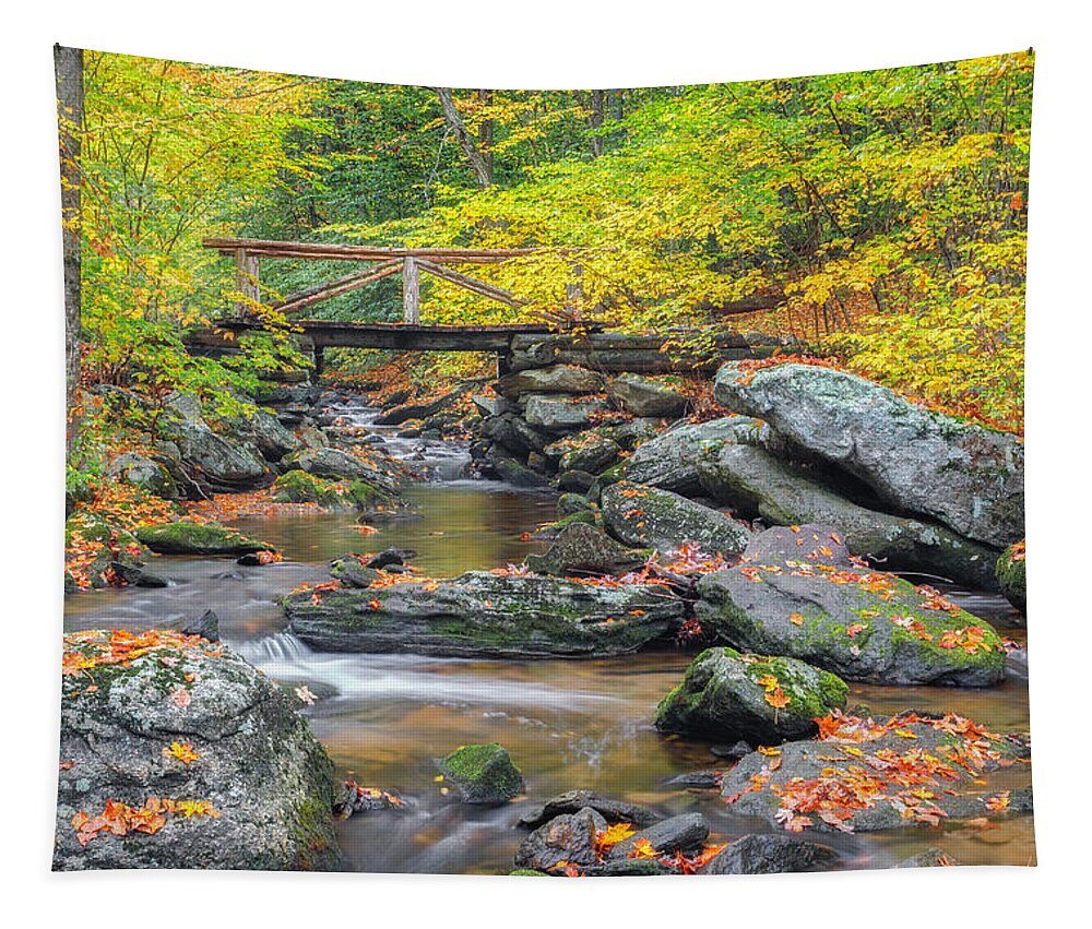 Bridge Tapestry featuring the photograph Macedonia Brook by Bill Wakeley