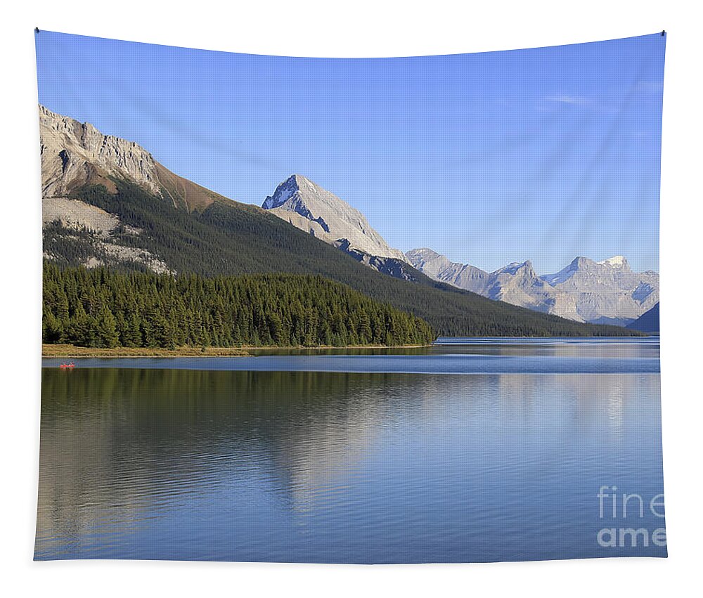 Maligne Lake Tapestry featuring the photograph Maligne Lake #2 by Teresa Zieba