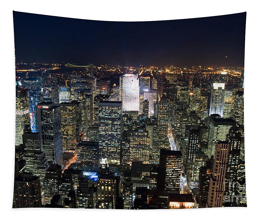 Skyline Tapestry featuring the photograph Manhattan Skyline #2 by Catherine Ursillo