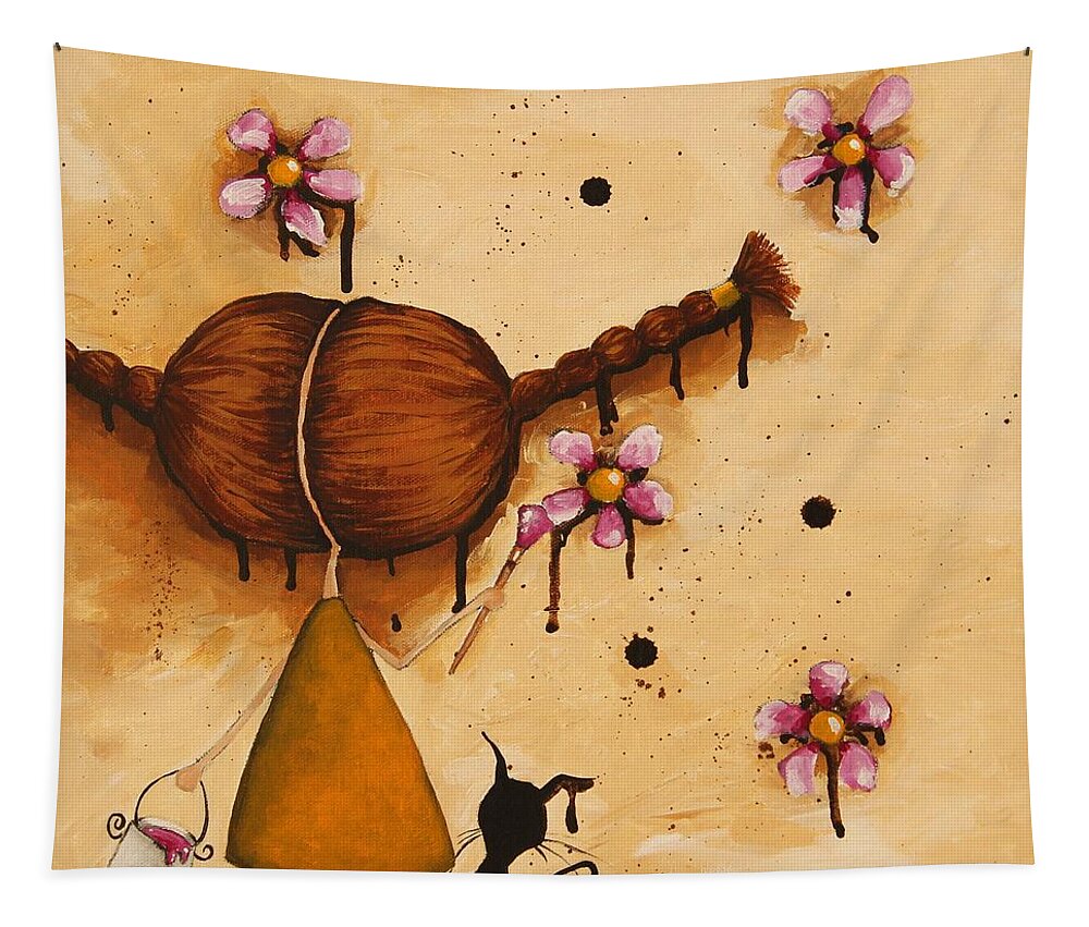 Whimsical Tapestry featuring the painting Painting Flowers #2 by Lucia Stewart
