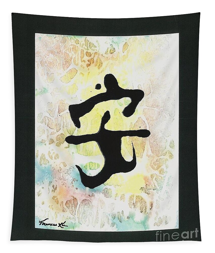 Chinese Tapestry featuring the painting Peace #2 by Frances Ku