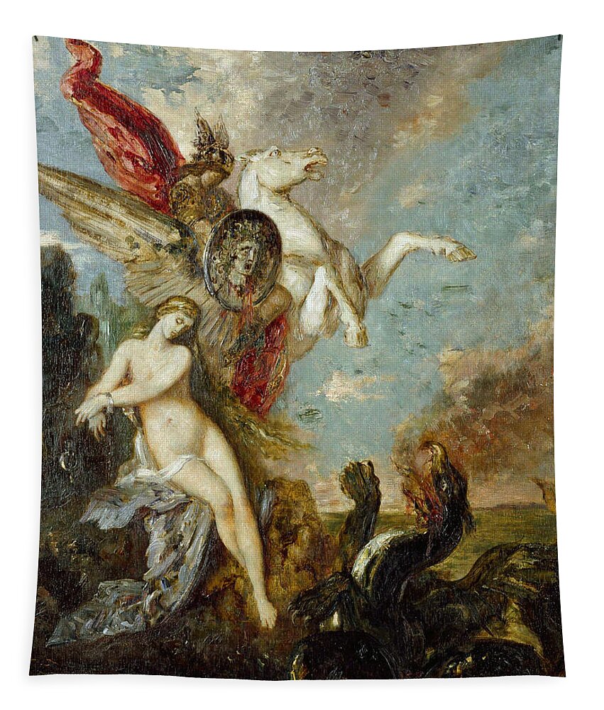 Gustave Moreau Tapestry featuring the painting Perseus and Andromeda by Gustave Moreau