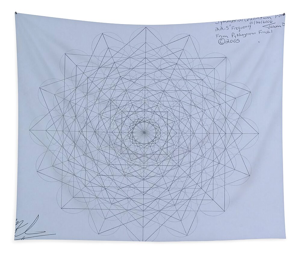 Jason Tapestry featuring the drawing Quantum Foam #2 by Jason Padgett