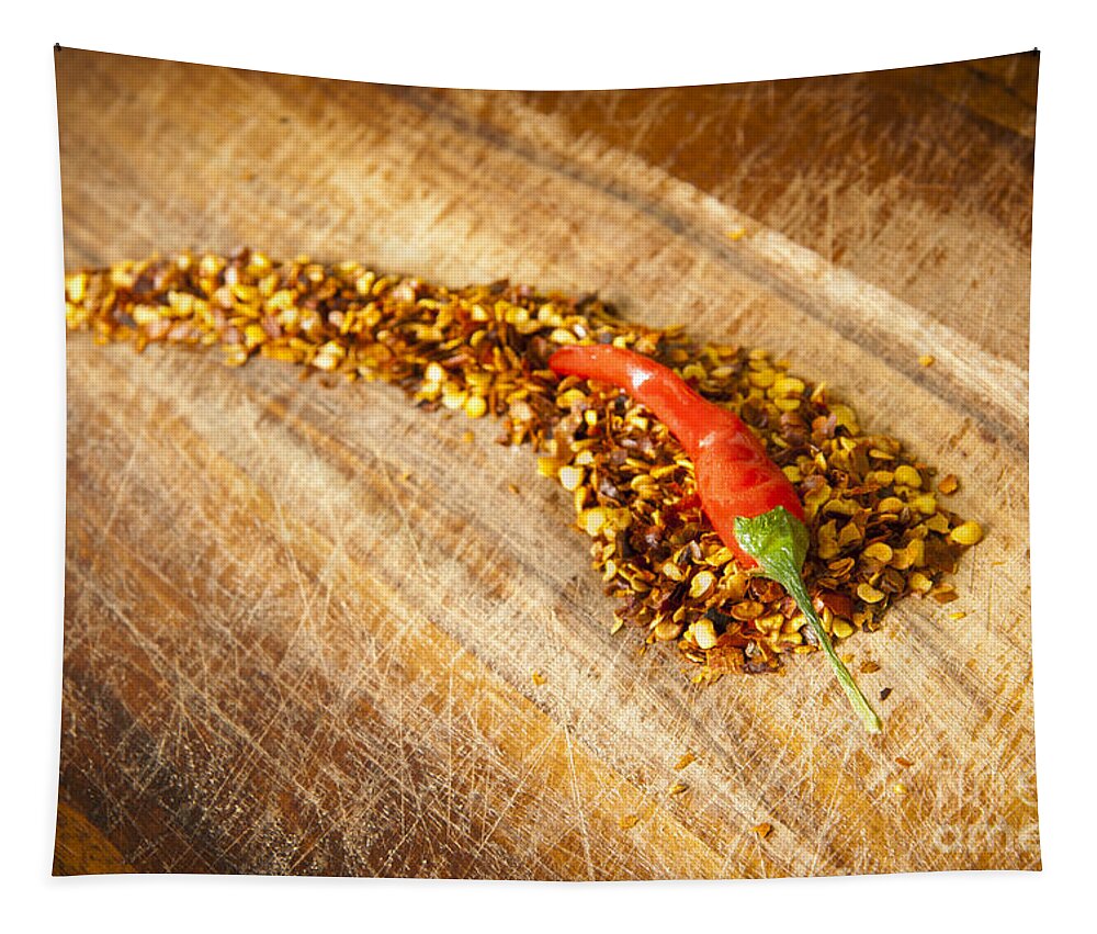 Background Tapestry featuring the photograph Red Hot Chilli Concept #2 by THP Creative