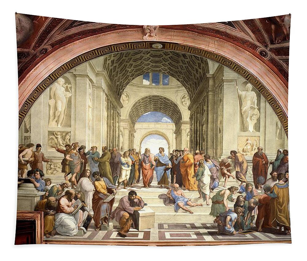 Raphael Tapestry featuring the painting School of Athens by Raphael